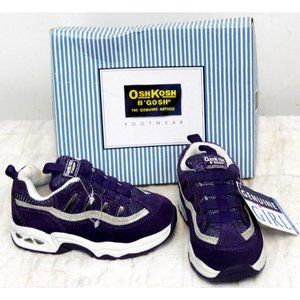 2001 New In Box OshKosh B 'GOSH Toddler Girl  Sz 7 Purple Suede Sneaker Shoes